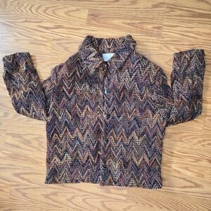 Multicolor Zigzag Knit Cardigan